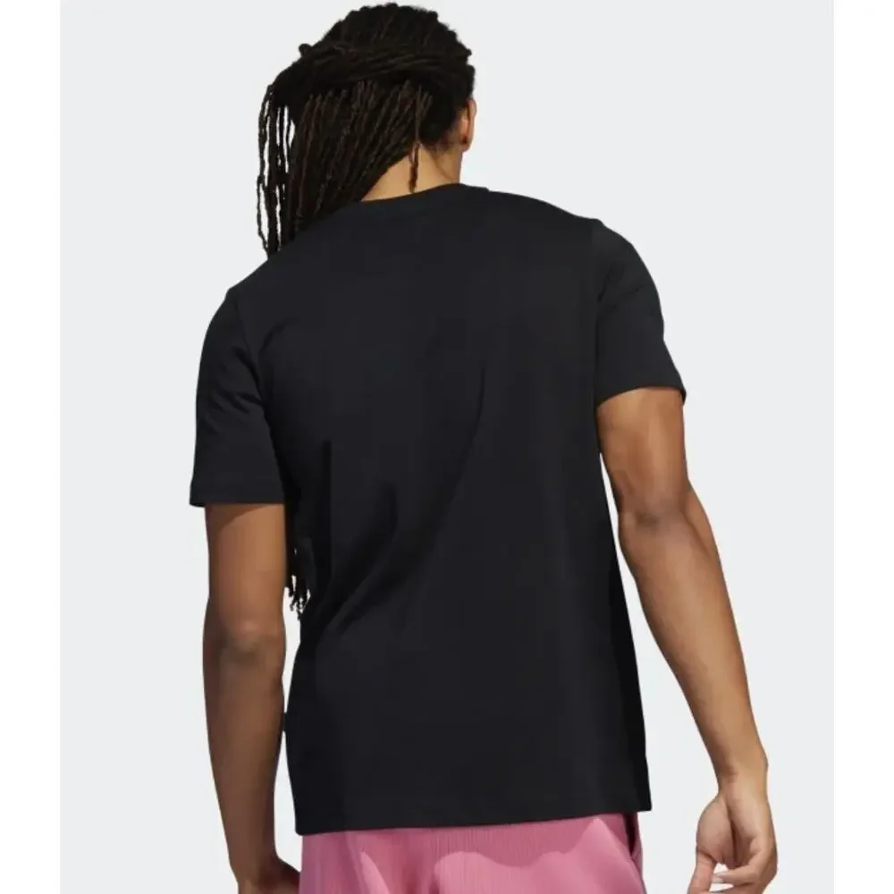 Adidas Opponent Advisory T-Shirt Mens Tee Large Black New Basketball Spell Out